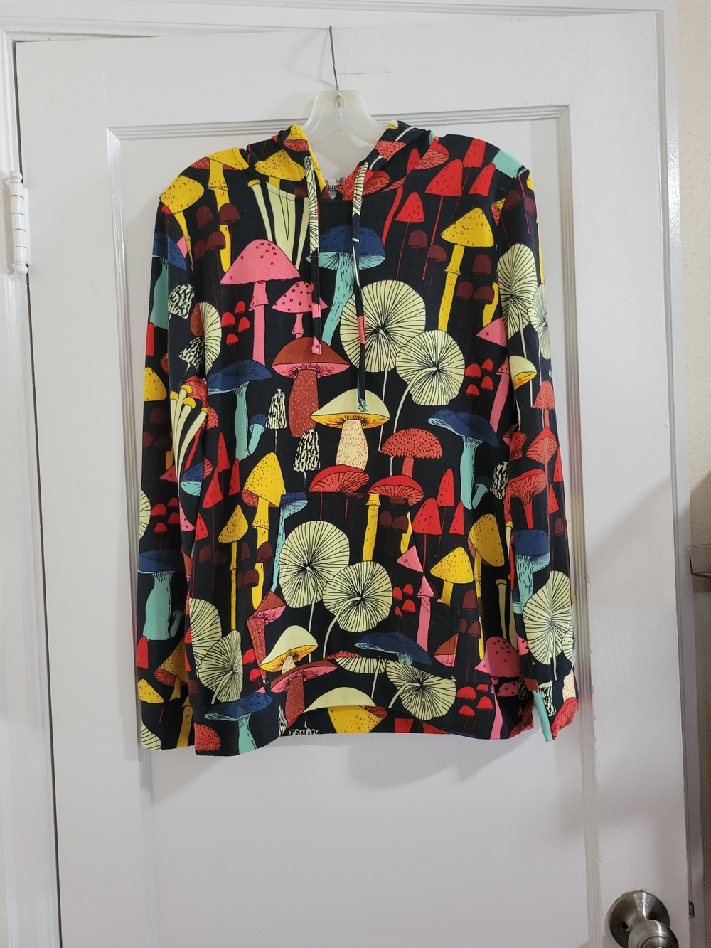 LA Soul Whimsical Colorful Rainbow Mushroom Print Hoodie Women’s Shrooms